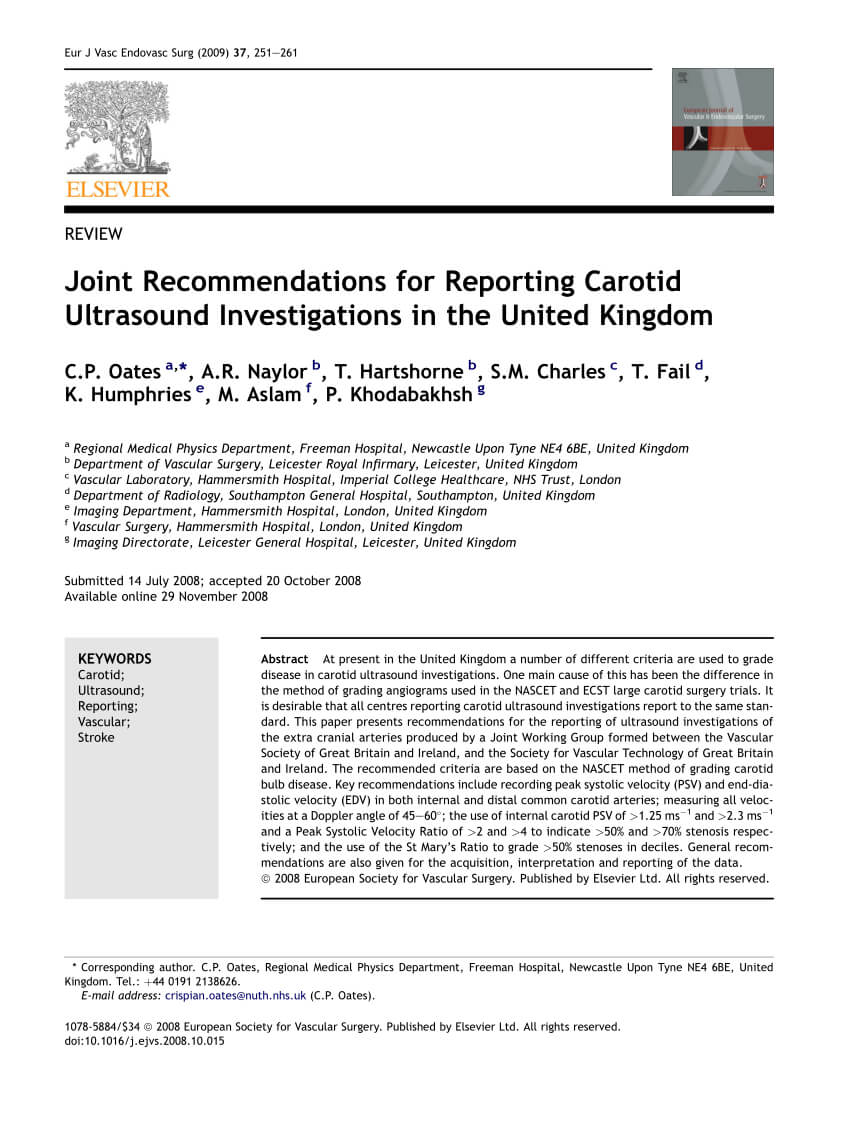 Pdf) Joint Recommendations For Reporting Carotid Ultrasound Inside Carotid Ultrasound Report Template