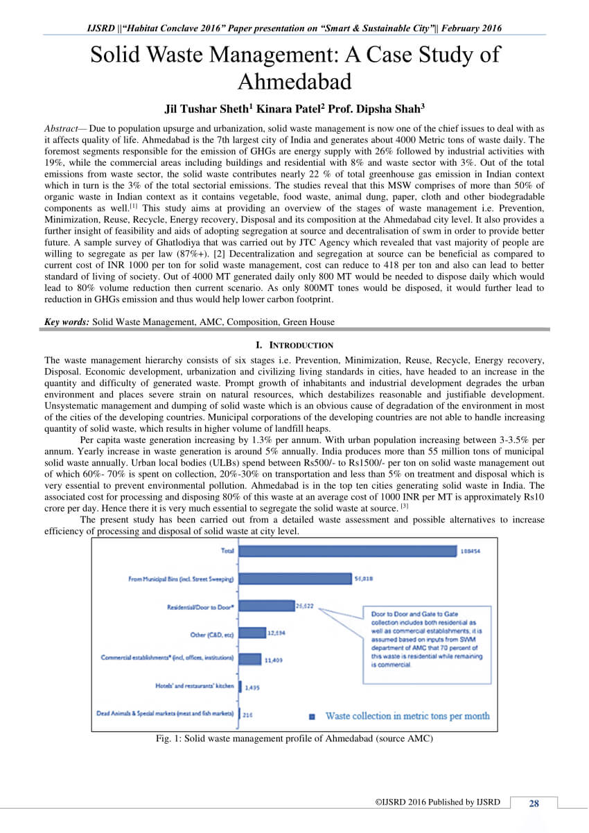 Pdf) Solid Waste Management: A Case Study Of Ahmedabad With Waste Management Report Template