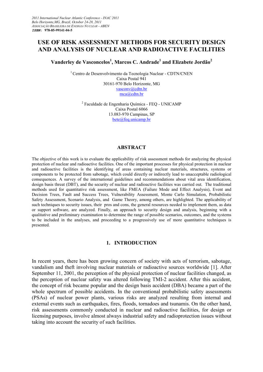 Pdf) Use Of Risk Assessment Methods For Security Design And With Physical Security Risk Assessment Report Template