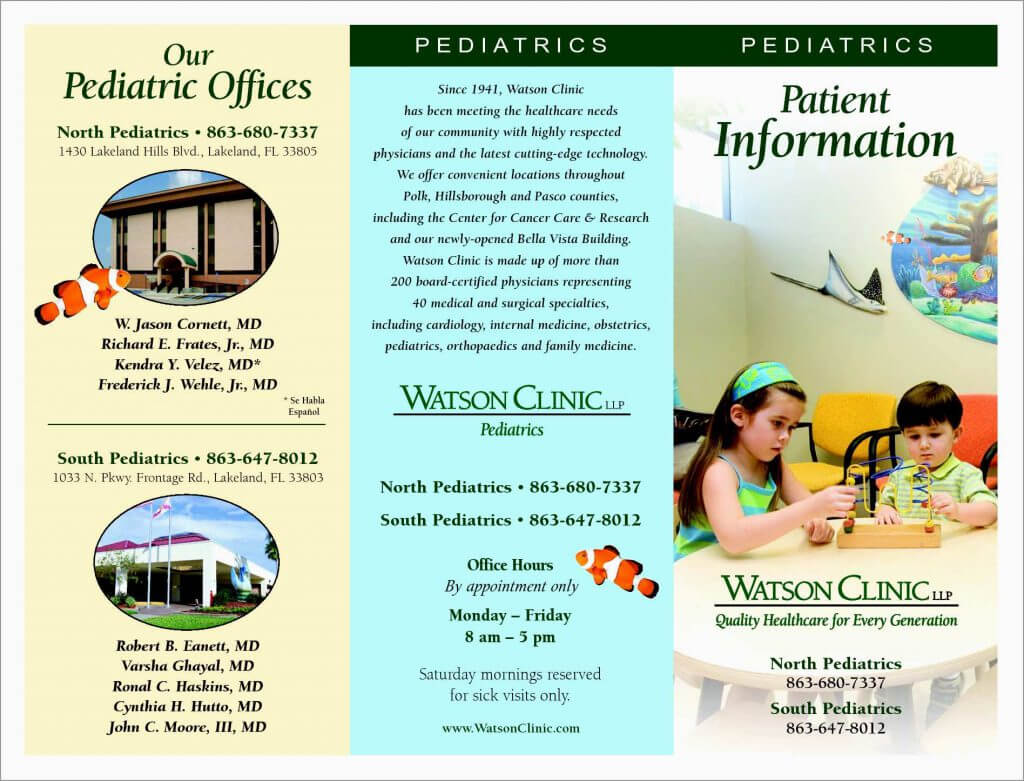 Pediatric Dentistry 11X8 Brochures English Our Work Brochure Inside Medical Office Brochure Templates