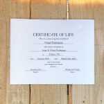 Personalized Miscarriage Certificate Of Life In Build A Bear Birth Certificate Template