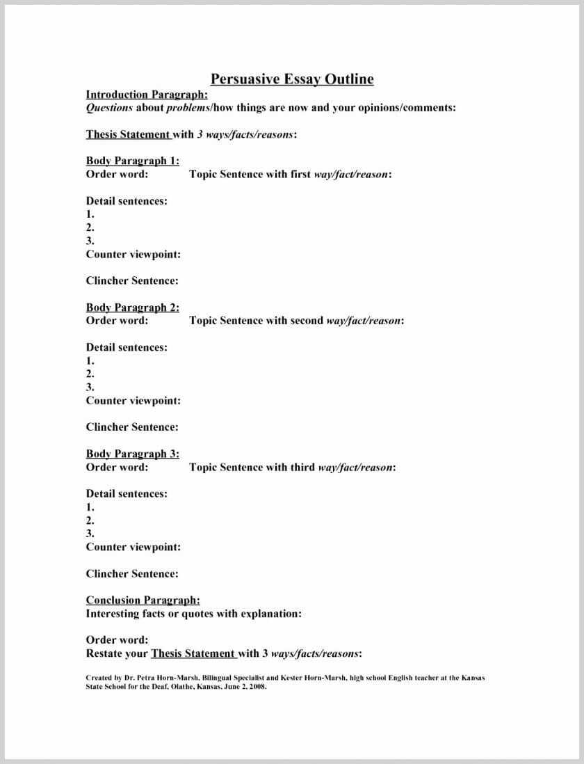 Persuasive Speech Outline Templates Unique 100 Essay Within Speech Outline Template Word