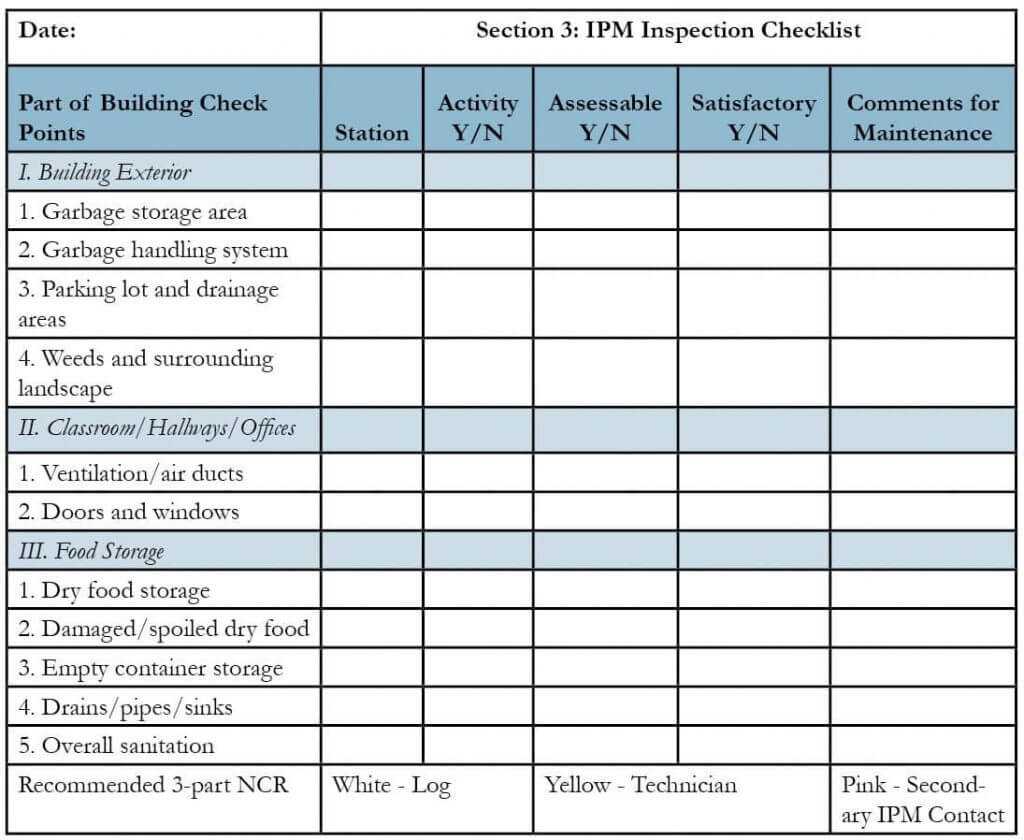 Pest Control Log Sheet Template Inspection Report Or Form Intended For Pest Control Inspection Report Template