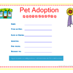 Pet Adoption Certificate For The Kids To Fill Out About Inside Toy Adoption Certificate Template