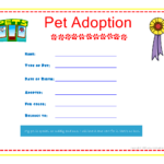 Pet Adoption Certificate For The Kids To Fill Out About Intended For Pet Adoption Certificate Template