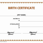 Pet Birth Certificate Maker | Pet Birth Certificate For Word Within Blank Adoption Certificate Template