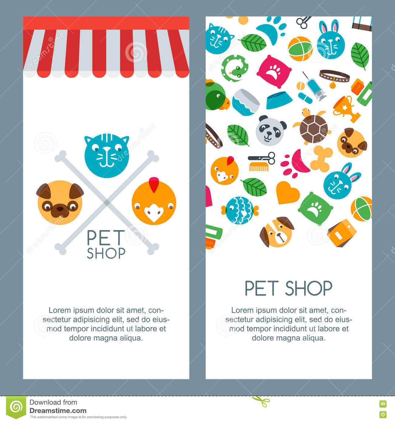 Pet Shop, Zoo Or Veterinary Banner, Poster Or Flyer Template With Regard To Zoo Brochure Template