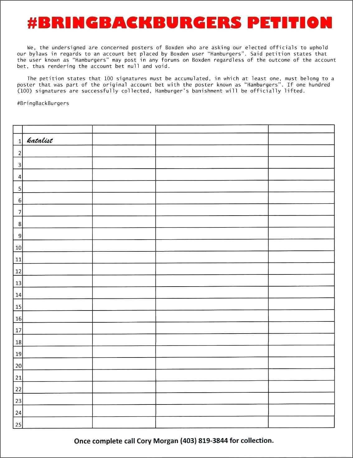 Petition Template To Print – Proteussheet.co With Regard To Blank Petition Template