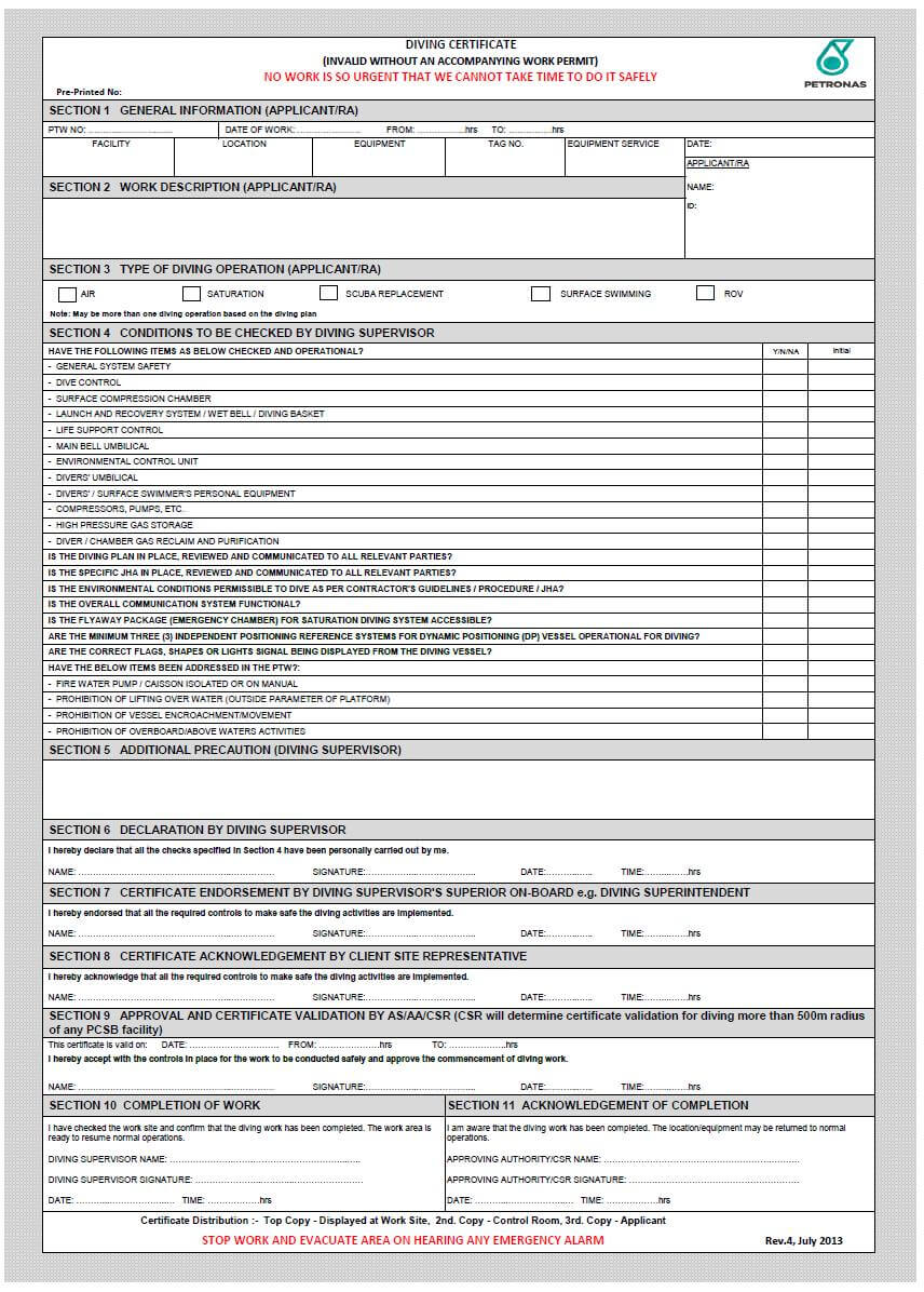 Petronas Carigali Permit To Work Procedure Petronas Carigali With Regard To Electrical Isolation Certificate Template
