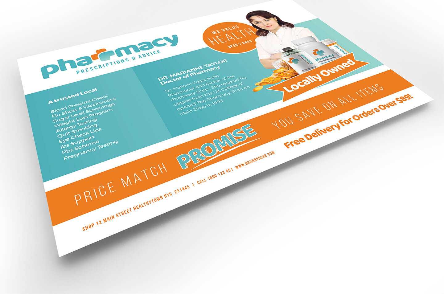 Pharmacy Flyer Template - Psd, Ai & Vector - Brandpacks Pertaining To Pharmacy Brochure Template Free