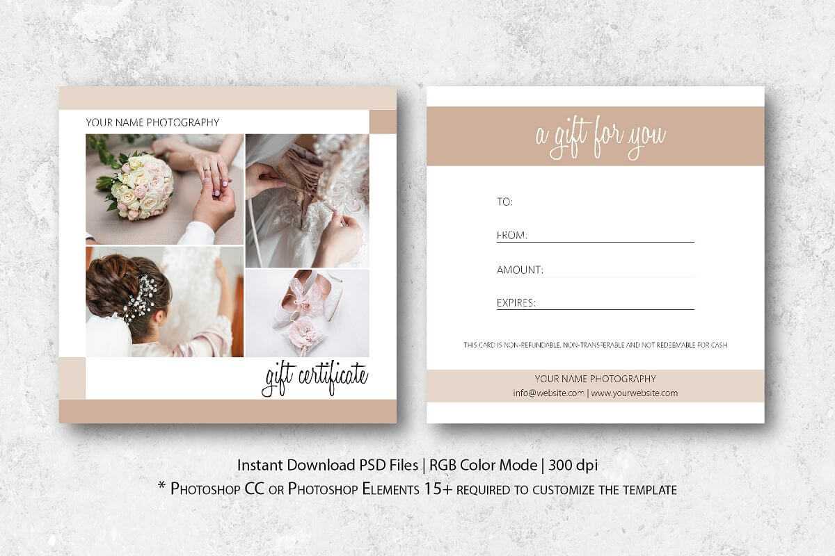 Photography Gift Certificate Template within Gift Certificate Template Photoshop