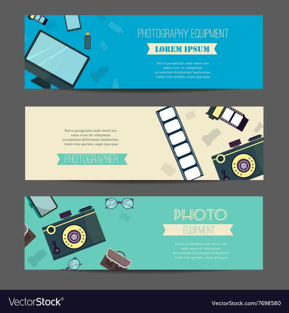 Photography Horizontal Banner Set With Inside Photography Banner Template