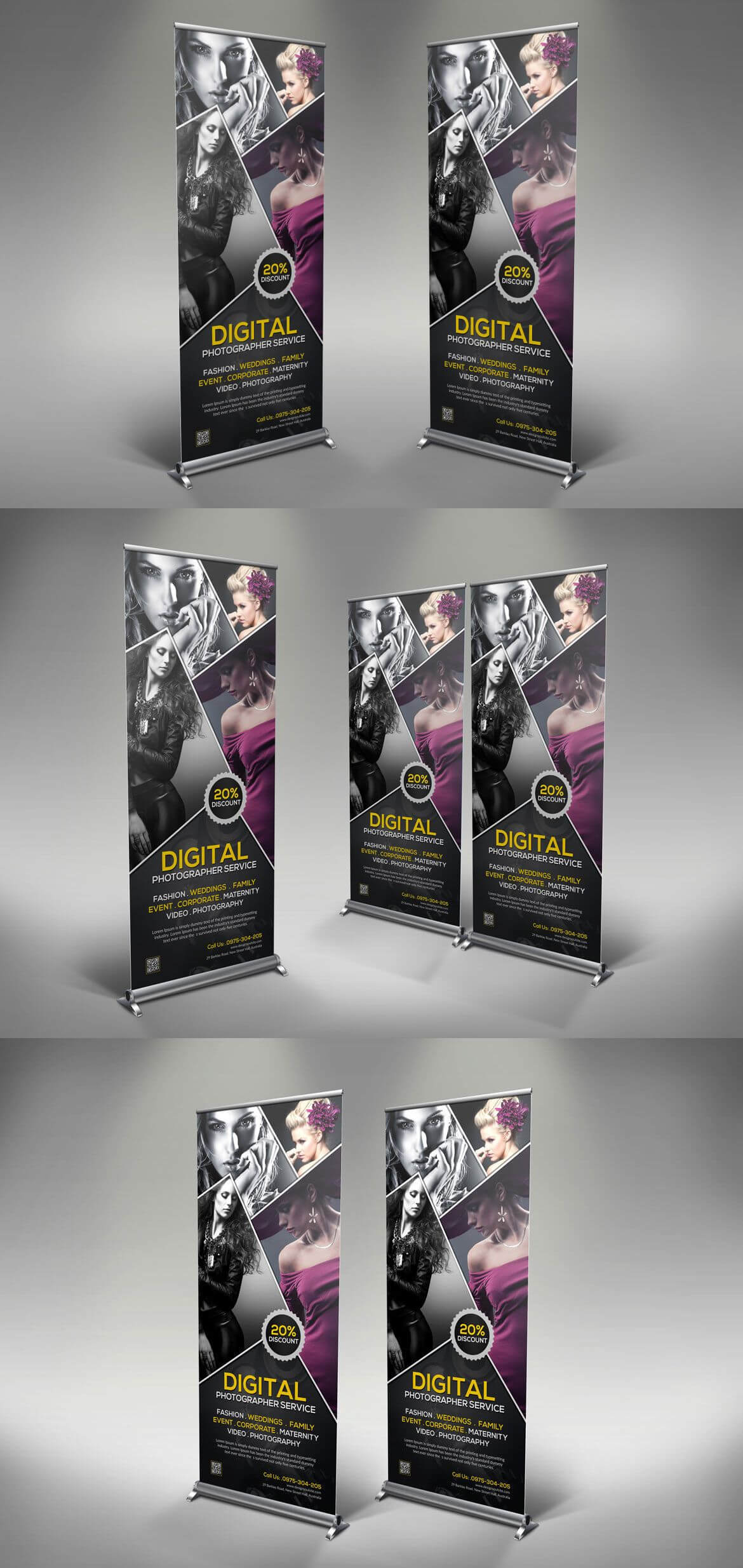 Photography Rollup Banner Template Psd | Roll Up | Rollup With Photography Banner Template