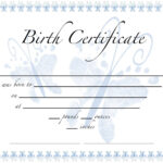 Pics For Birth Certificate Template For School Project pertaining to Baby Death Certificate Template