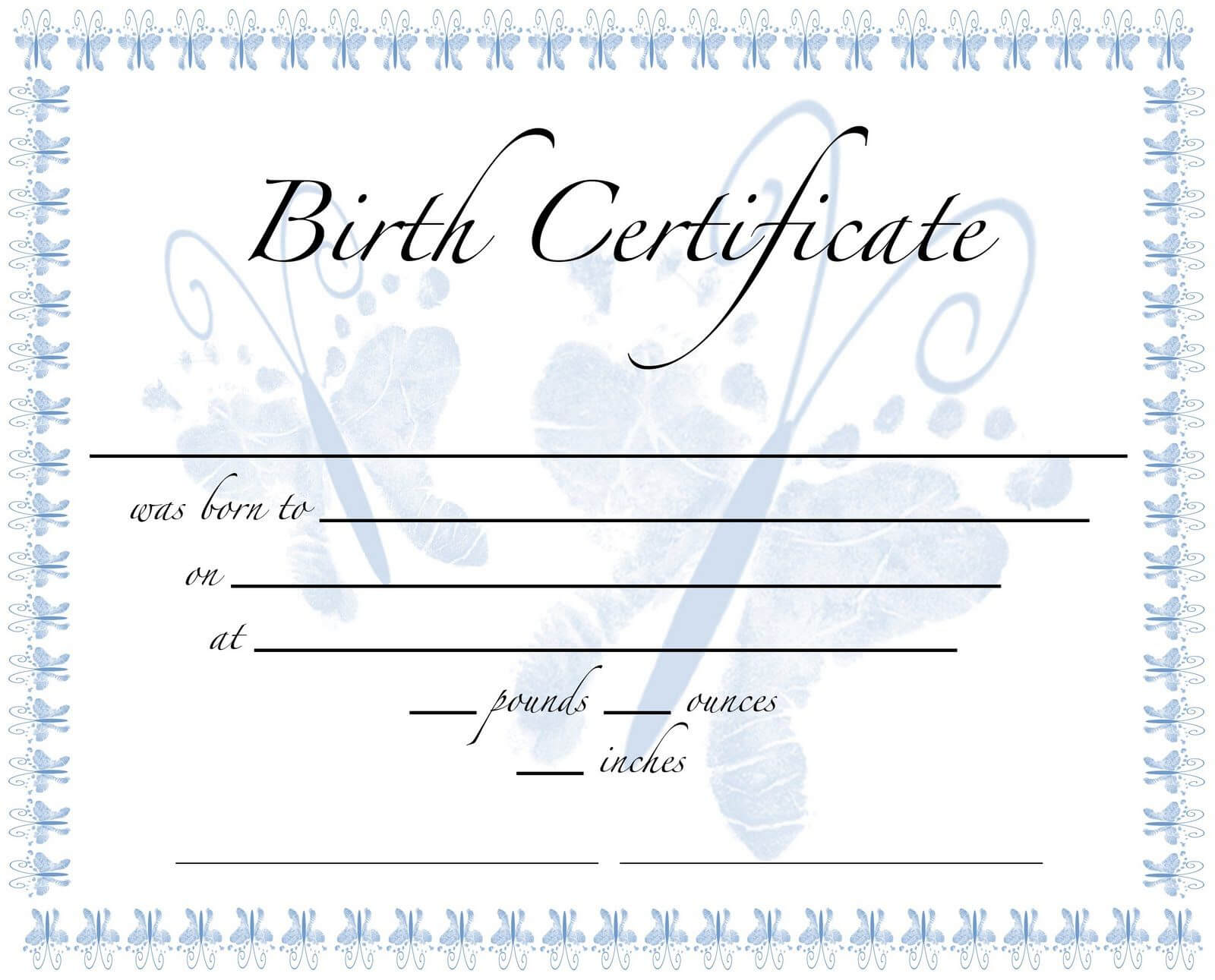 Pics For Birth Certificate Template For School Project regarding Girl Birth Certificate Template