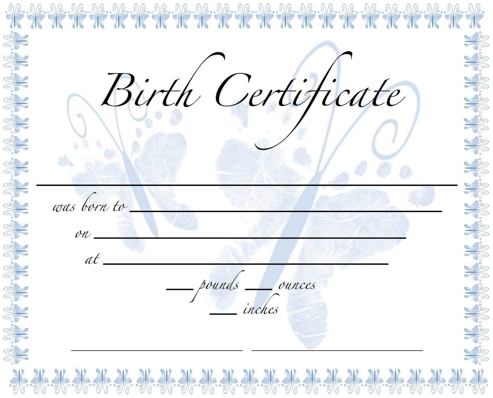 Pics For Birth Certificate Template For School Project With Regard To Editable Birth Certificate Template