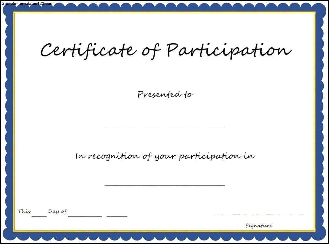 Pin Oleh Joko Di Certificate Template Regarding Certificate Of Participation Template Word