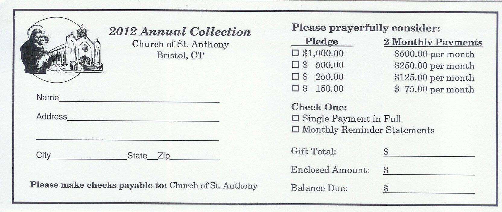 pledge cards template - Ficim Within Pledge Card Template For Church