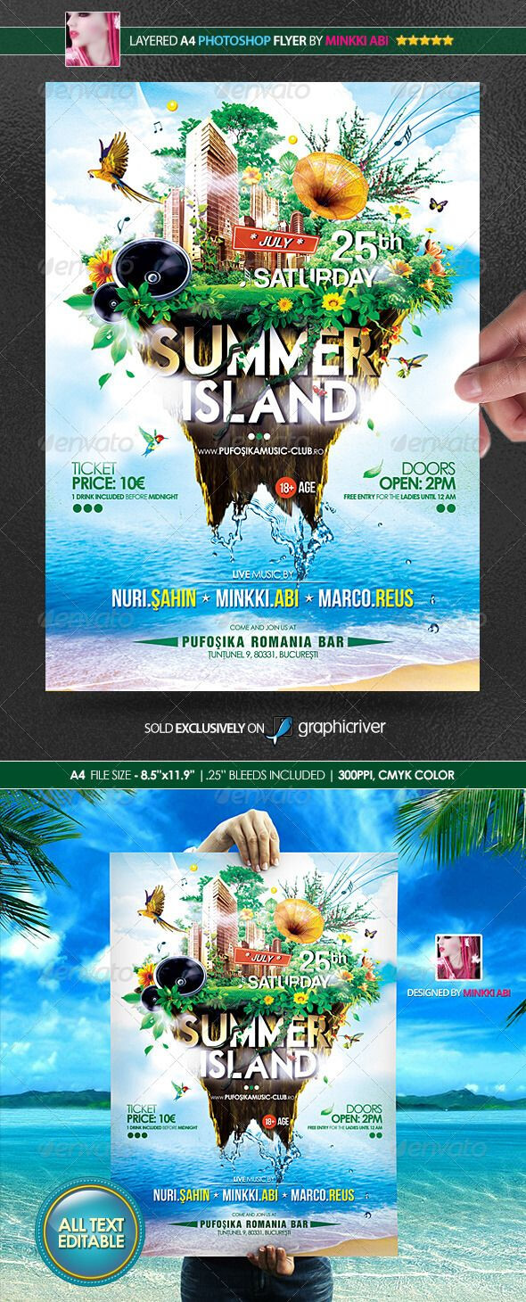 Pinanne Kwaro On Poster Concepts | Graphic Design With Island Brochure Template