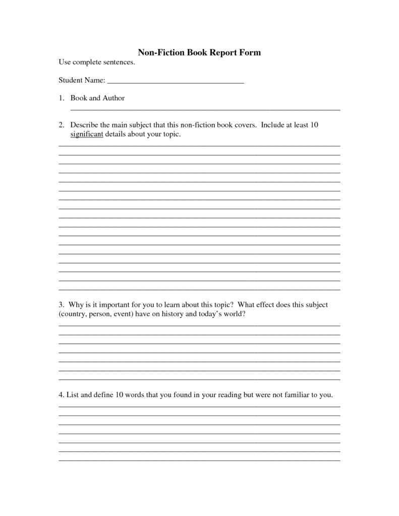 template for book report high school