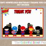 Pindenise Walmsley On Volunteer Ideas | Superhero Thank With Regard To Superhero Birthday Card Template