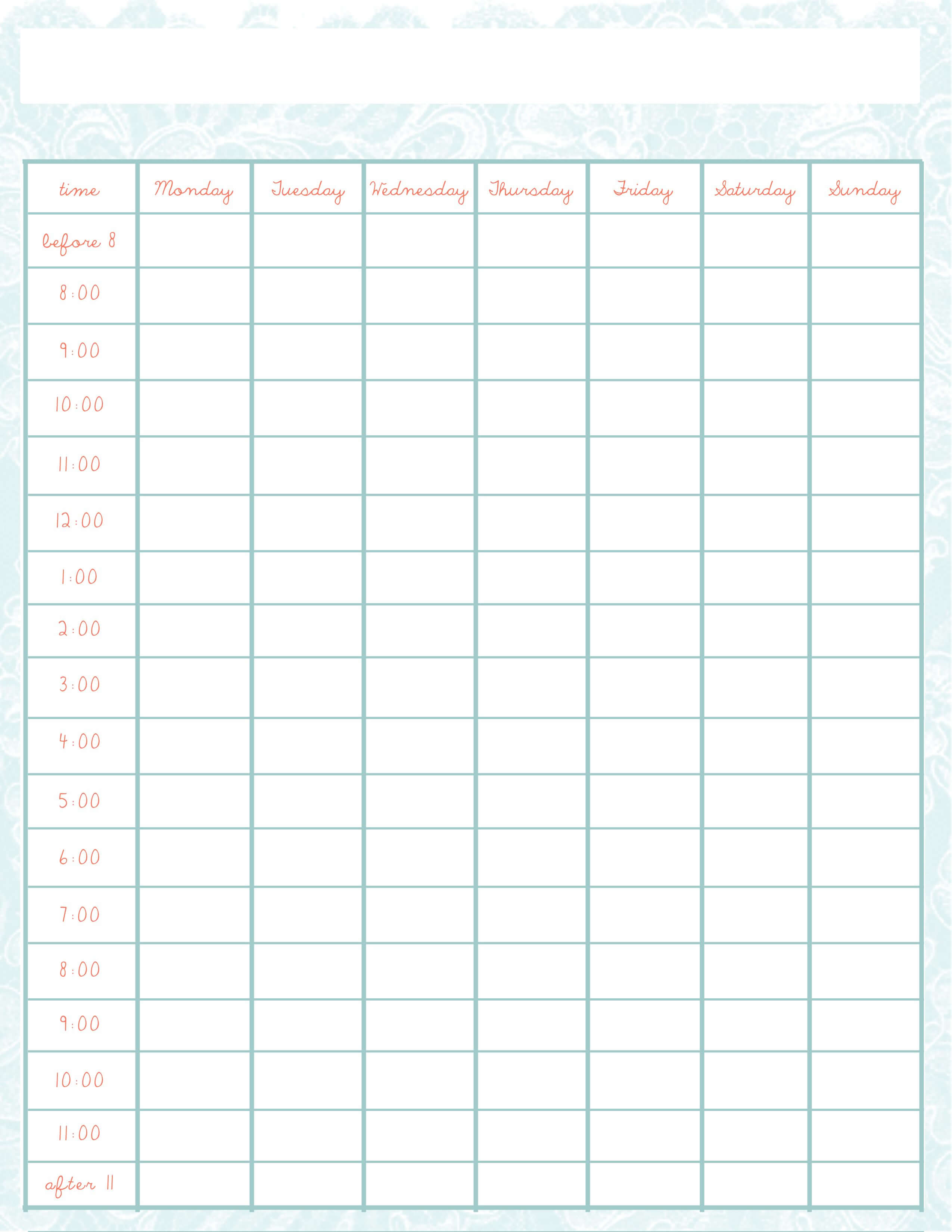 Pindonna Garbett On Organization | Daily Schedule Pertaining To Blank Revision Timetable Template