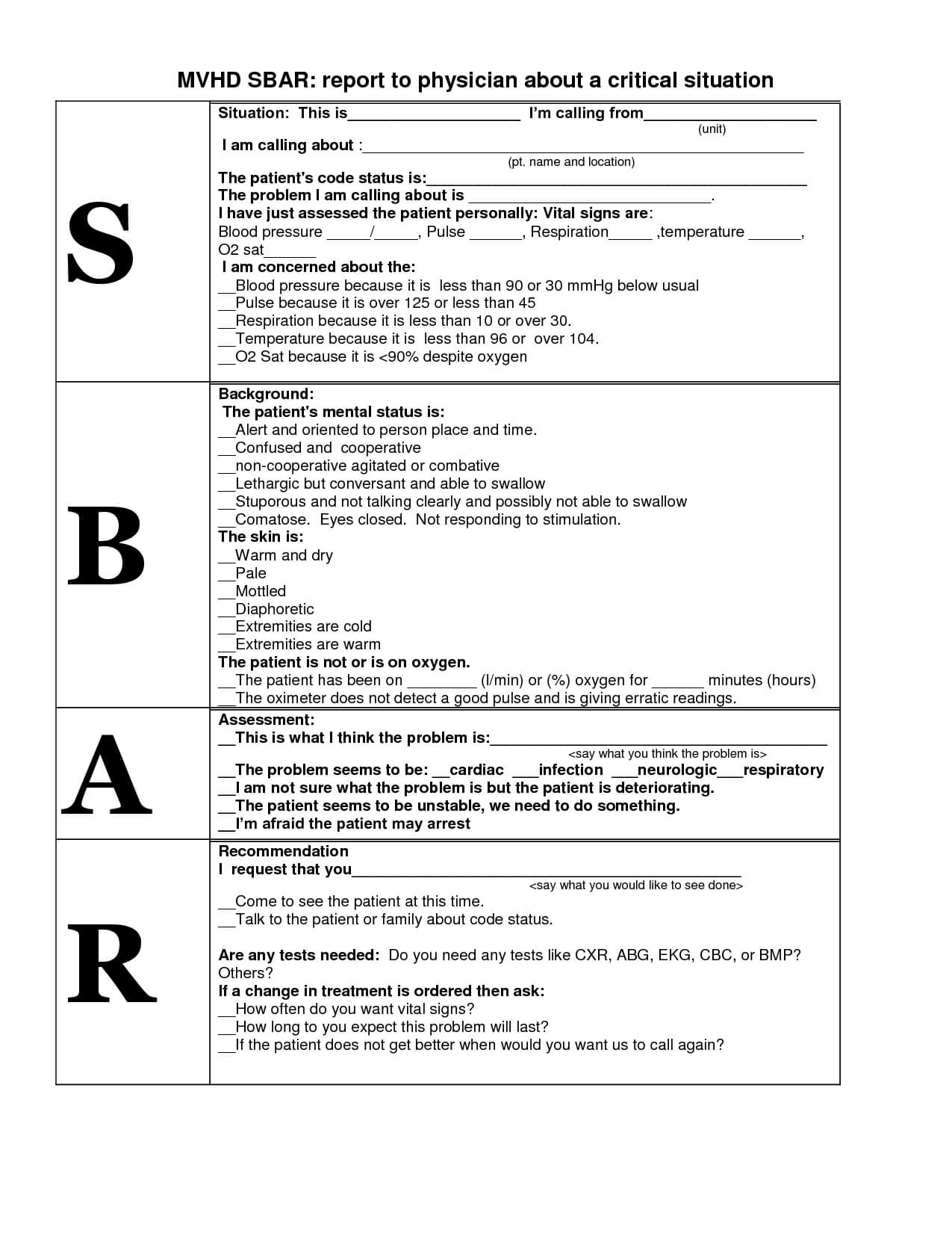 Pinheidi Melling On Nurses | Sbar Nursing, Nurse Report With Regard To Sbar Template Word