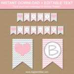 Pink And Grey Baby Shower Banner – Girl Baby Shower Banner – Baby Shower  Decorations Girl – Pink Gray Bridal Shower Banner Template Bb1 With Regard To Baby Shower Banner Template