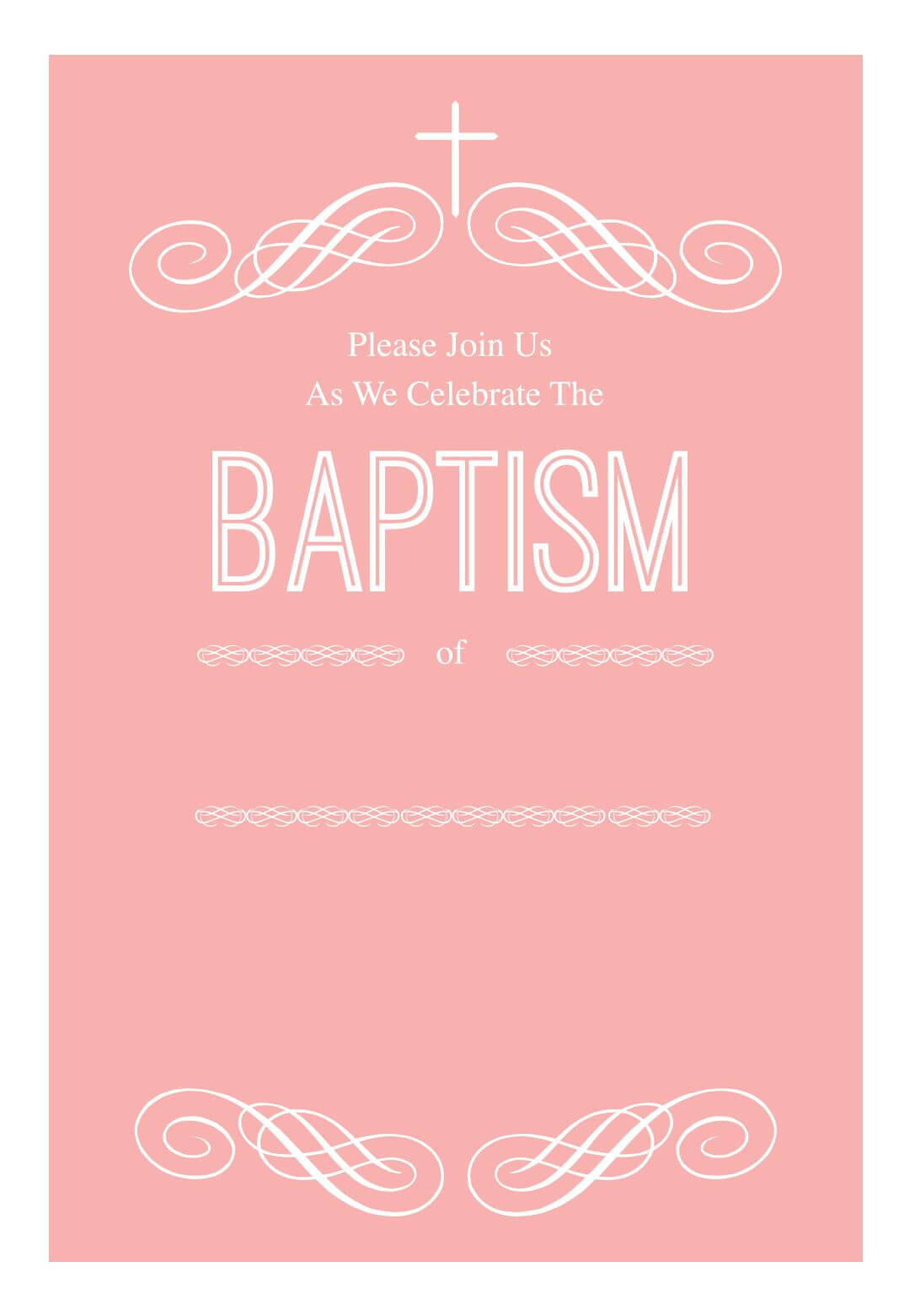 Pink Decorations – Free Printable Baptism & Christening Throughout Free Christening Invitation Cards Templates