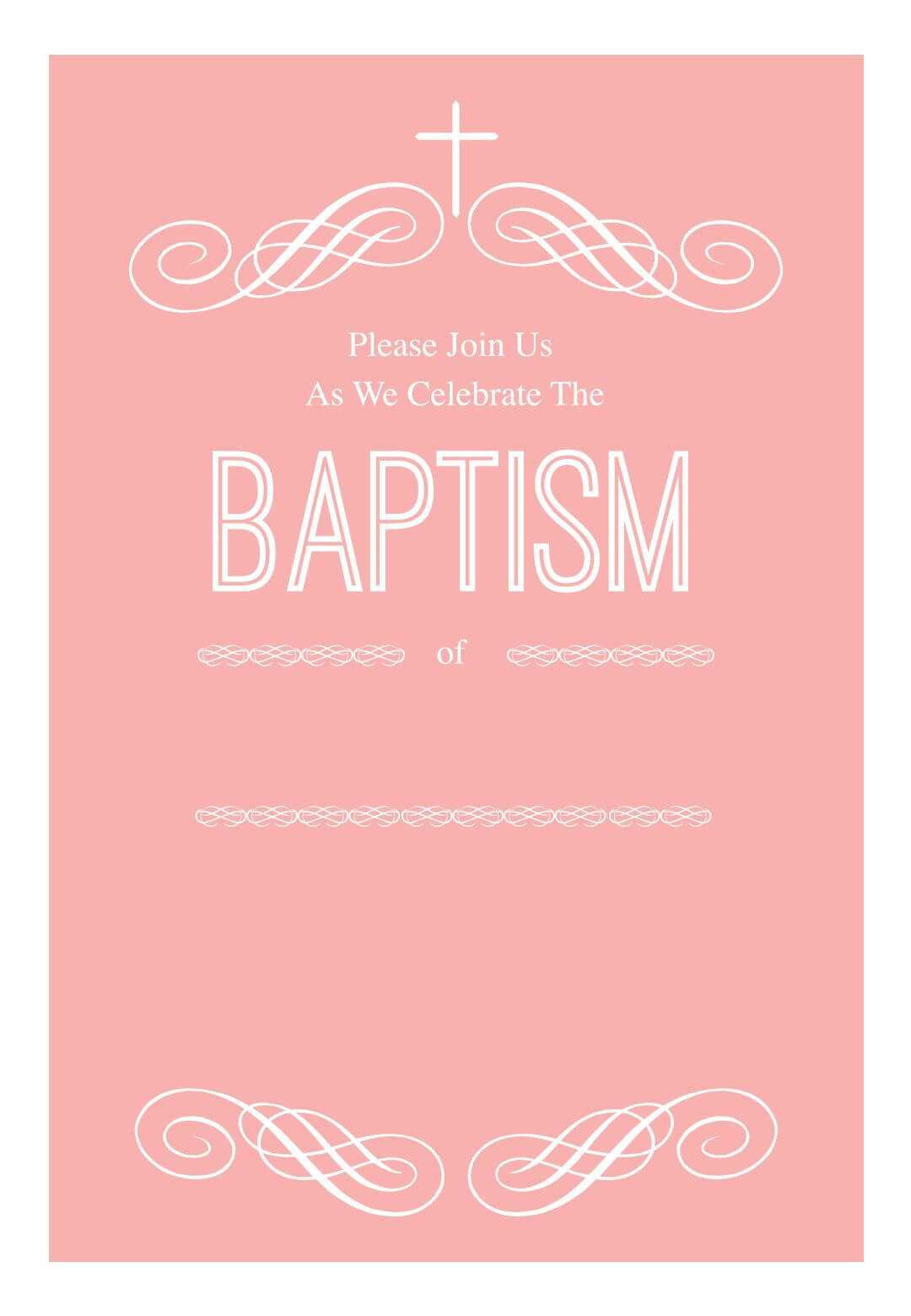 Pink Decorations – Free Printable Baptism & Christening Throughout Free Christening Invitation Cards Templates