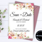 Pink Floral Save The Date Wedding Template Pink Floral Save Inside Save The Date Cards Templates