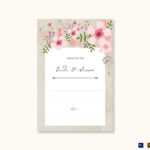 Pink Floral Wedding Advice Card Template For Marriage Advice Cards Templates