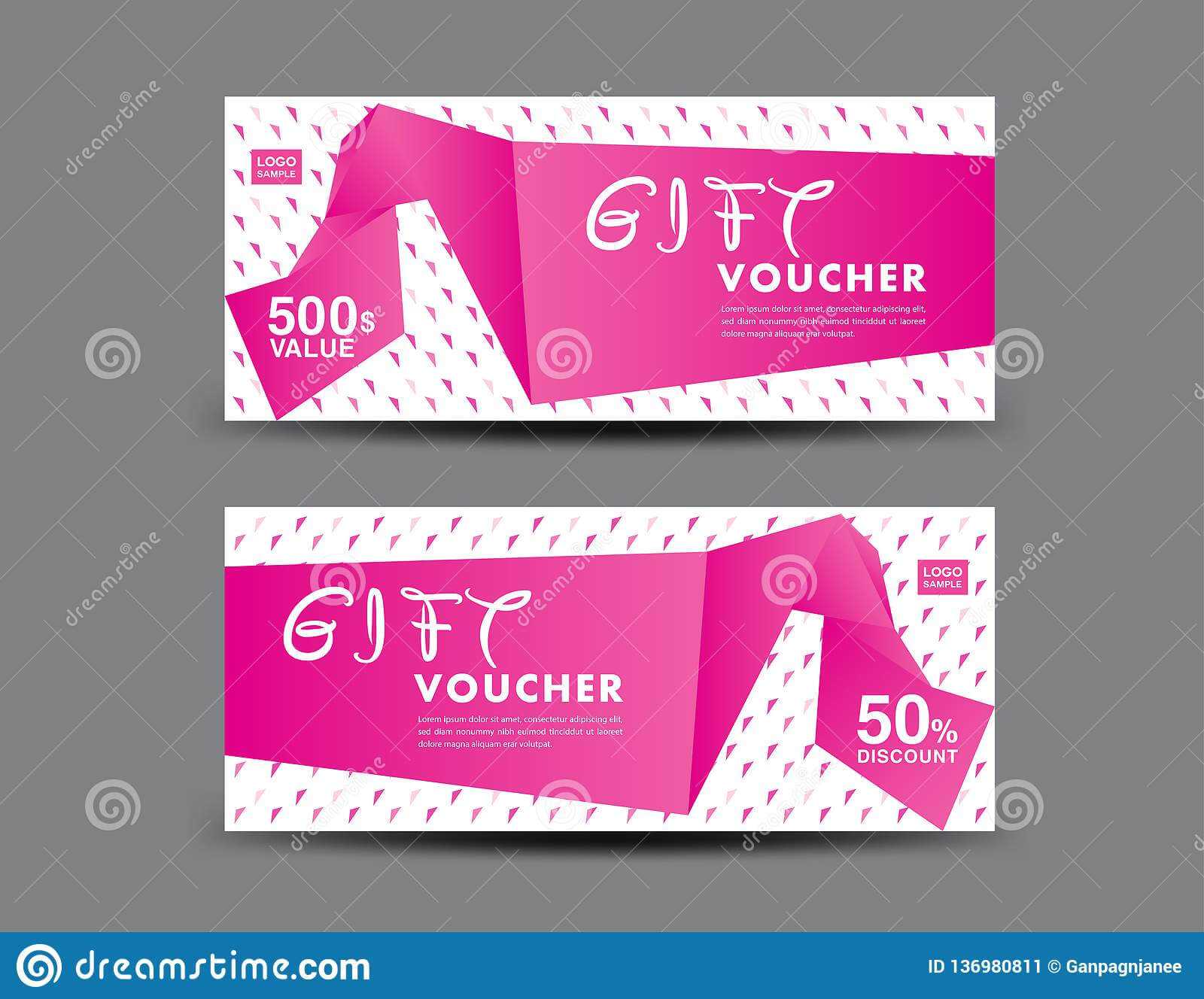 Pink Gift Voucher Template, Coupon Design, Certificate With Regard To Pink Gift Certificate Template