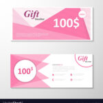 Pink Gift Voucher Template Layout Design Set Pertaining To Pink Gift Certificate Template