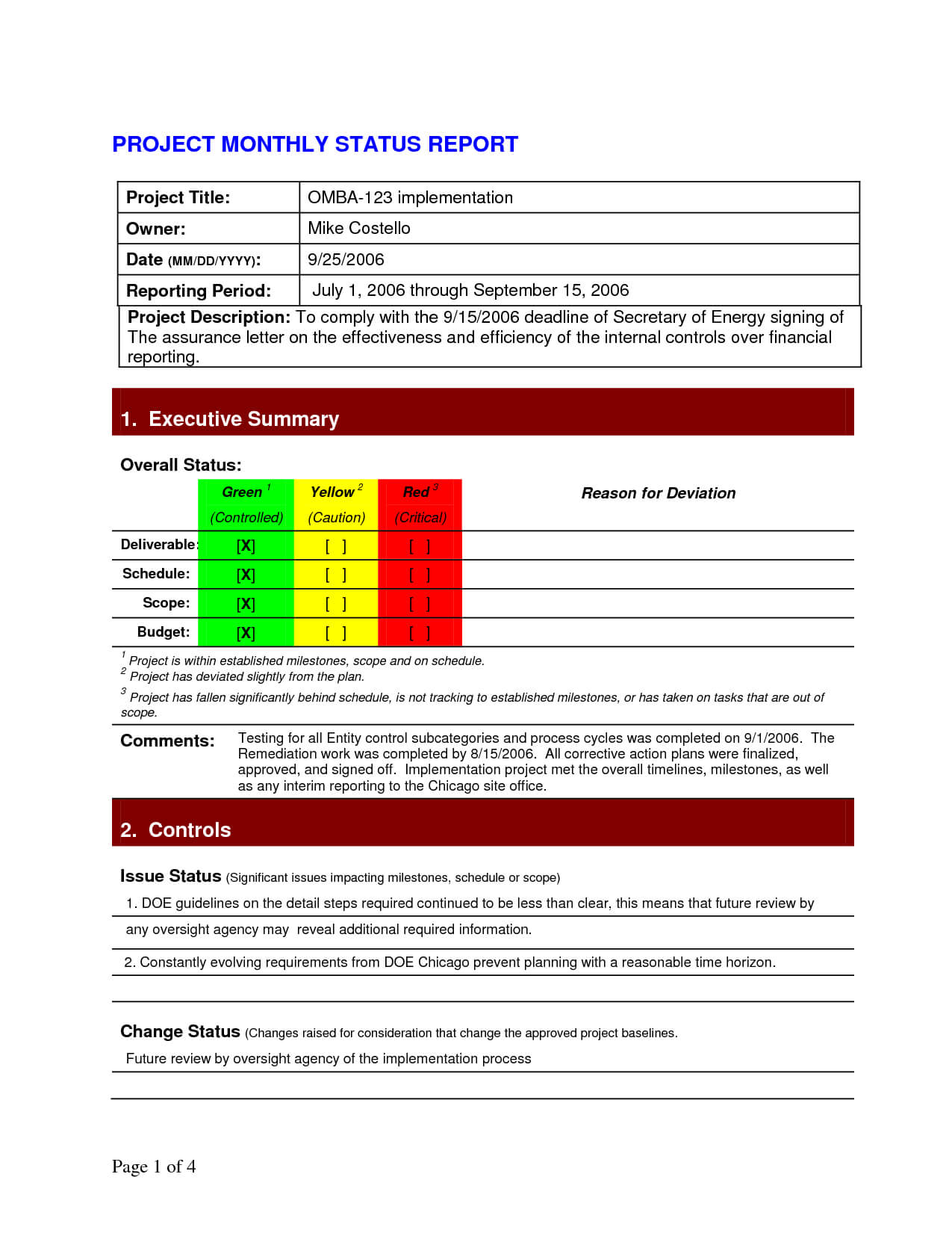 Pinlesedi Matlholwa On Templates | Progress Report In One Page Project Status Report Template