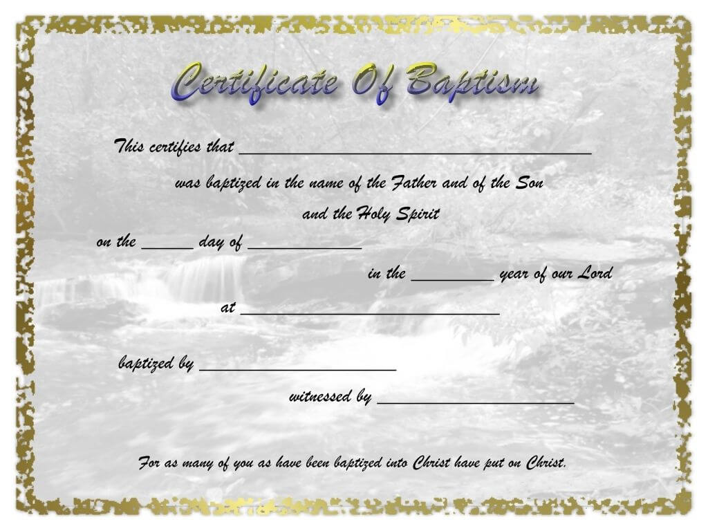Pinselena Bing Perry On Certificates | Certificate With Regard To Baptism Certificate Template Download