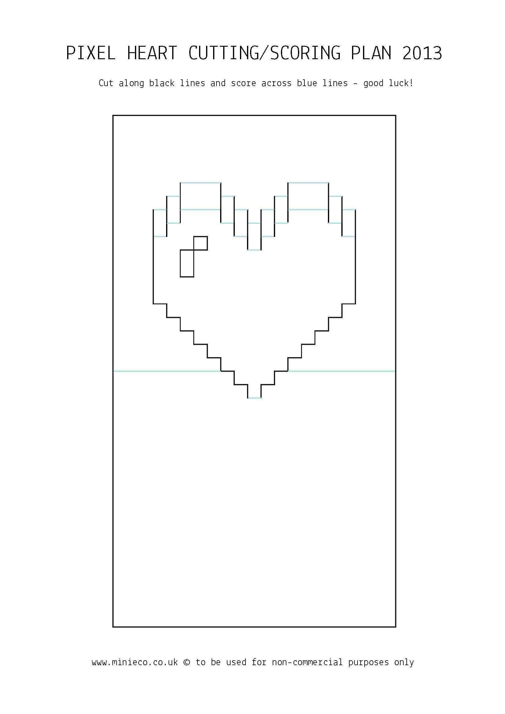 Pixel Heart Pop Up Card | 07. Crafts | Pop Up Card Templates Throughout Pop Out Heart Card Template