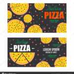 Pizza Flyer Vector Template. Two Pizza Banners. Gift Voucher With Pizza Gift Certificate Template