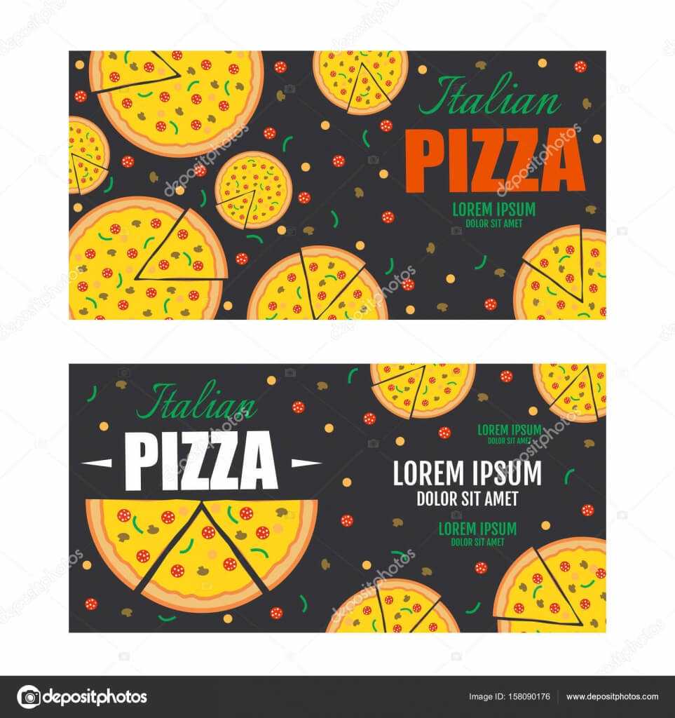 Pizza Flyer Vector Template. Two Pizza Banners. Gift Voucher With Pizza Gift Certificate Template