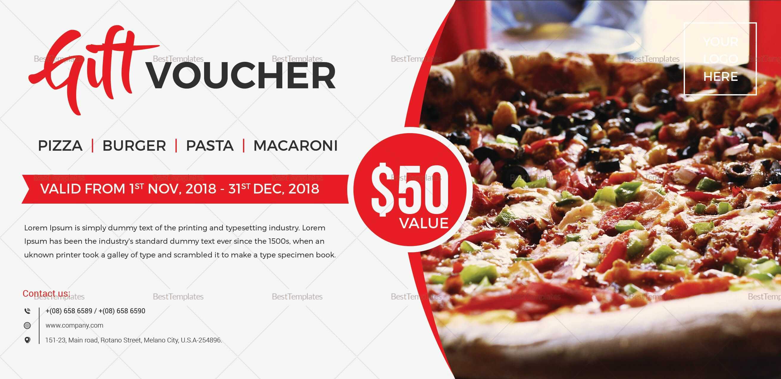 Pizza Gift Certificate Template – Bizoptimizer Intended For Pizza Gift Certificate Template