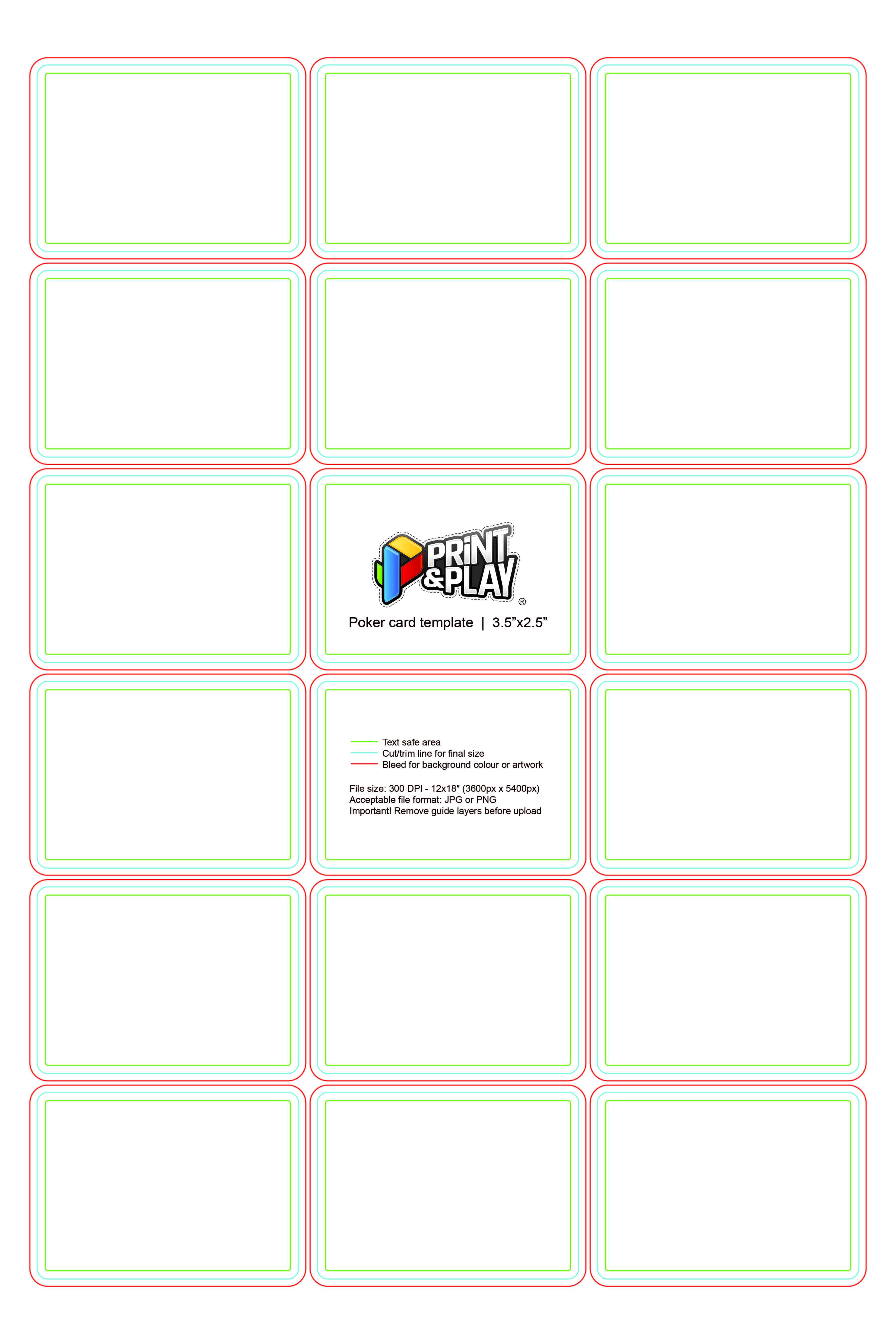 Playing Cards : Formatting & Templates – Print & Play With Card Game Template Maker