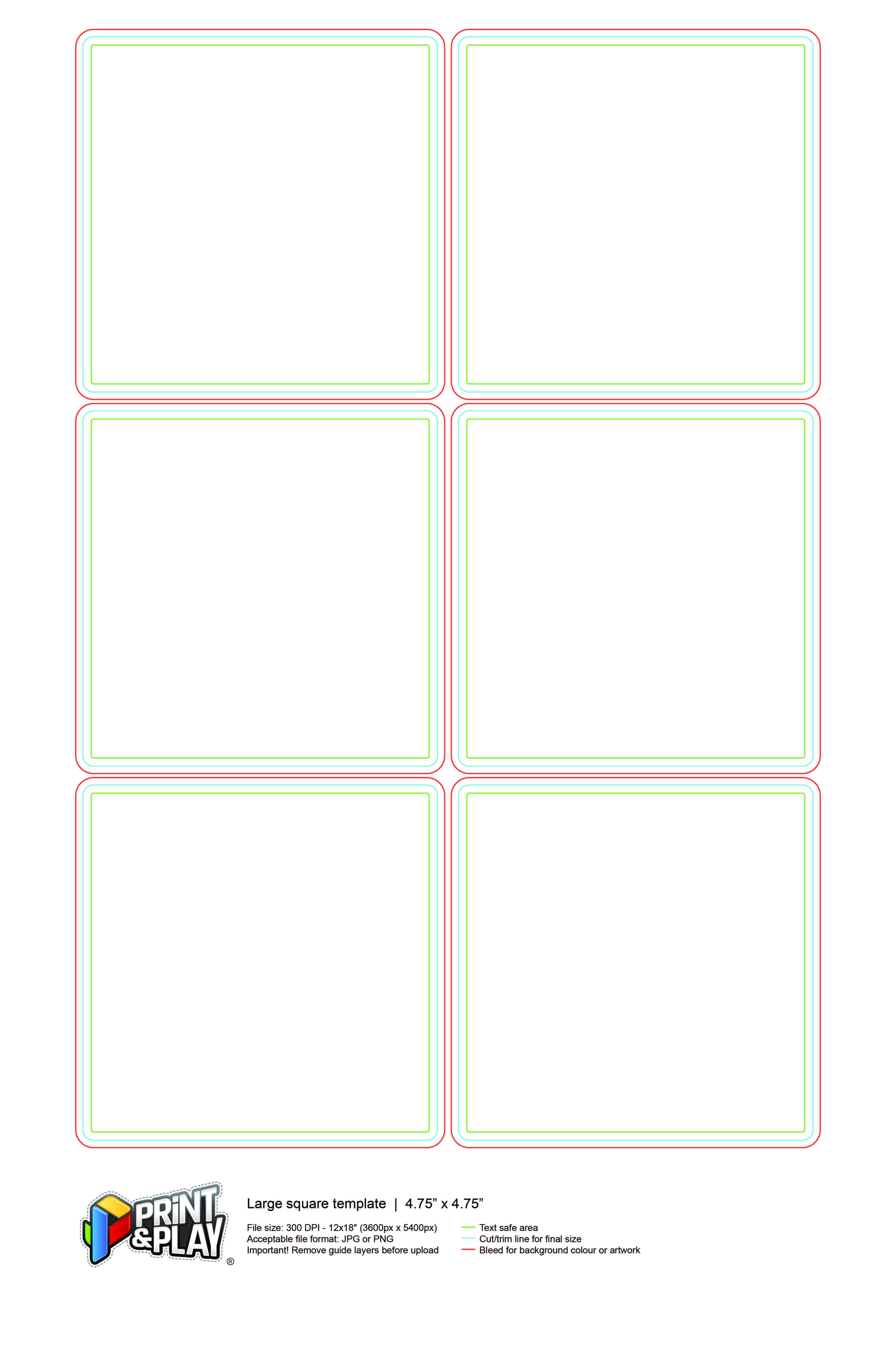 Playing Cards : Formatting & Templates – Print & Play Within Baseball Card Size Template