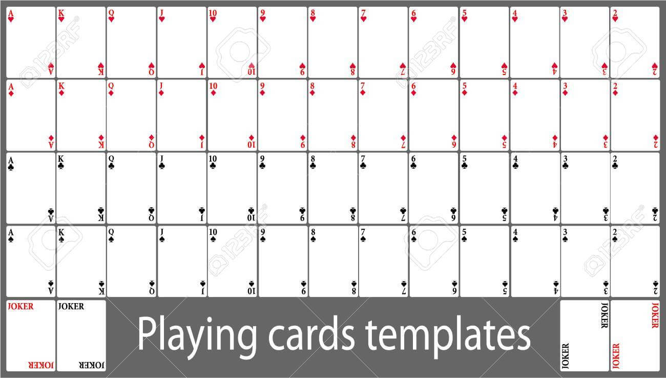 Playing Cards Template Set Inside Deck Of Cards Template