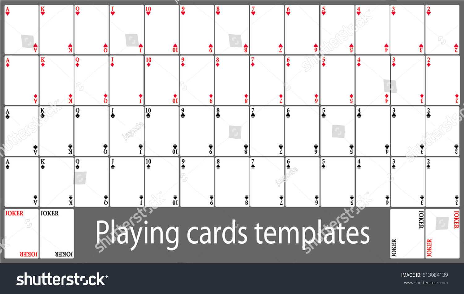 Playing Cards Template Set Stock Vector (Royalty Free) 513084139 With Regard To Custom Playing Card Template