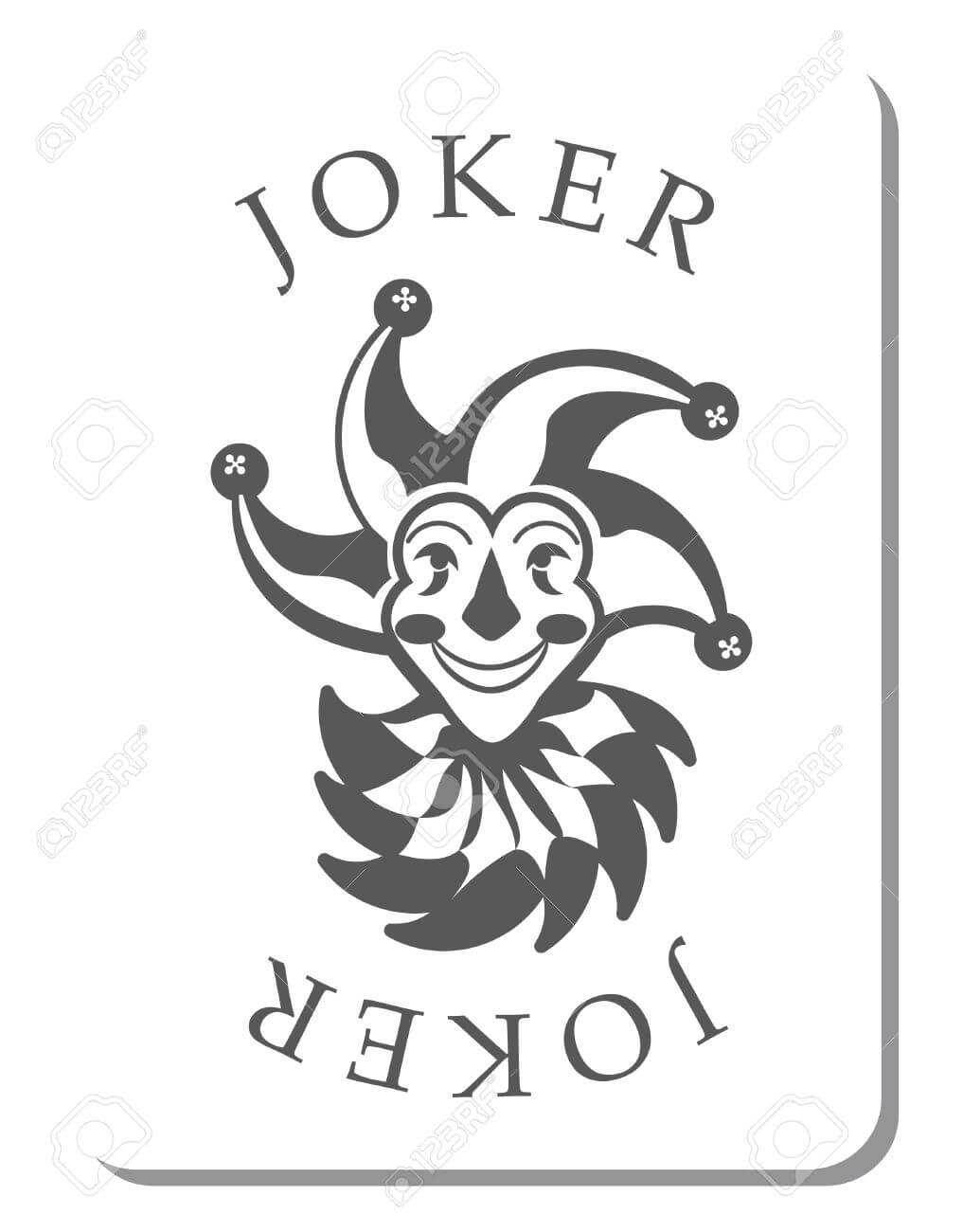 Playing Cards With The Joker From A Deck Of Playing Cards In Joker Card Template