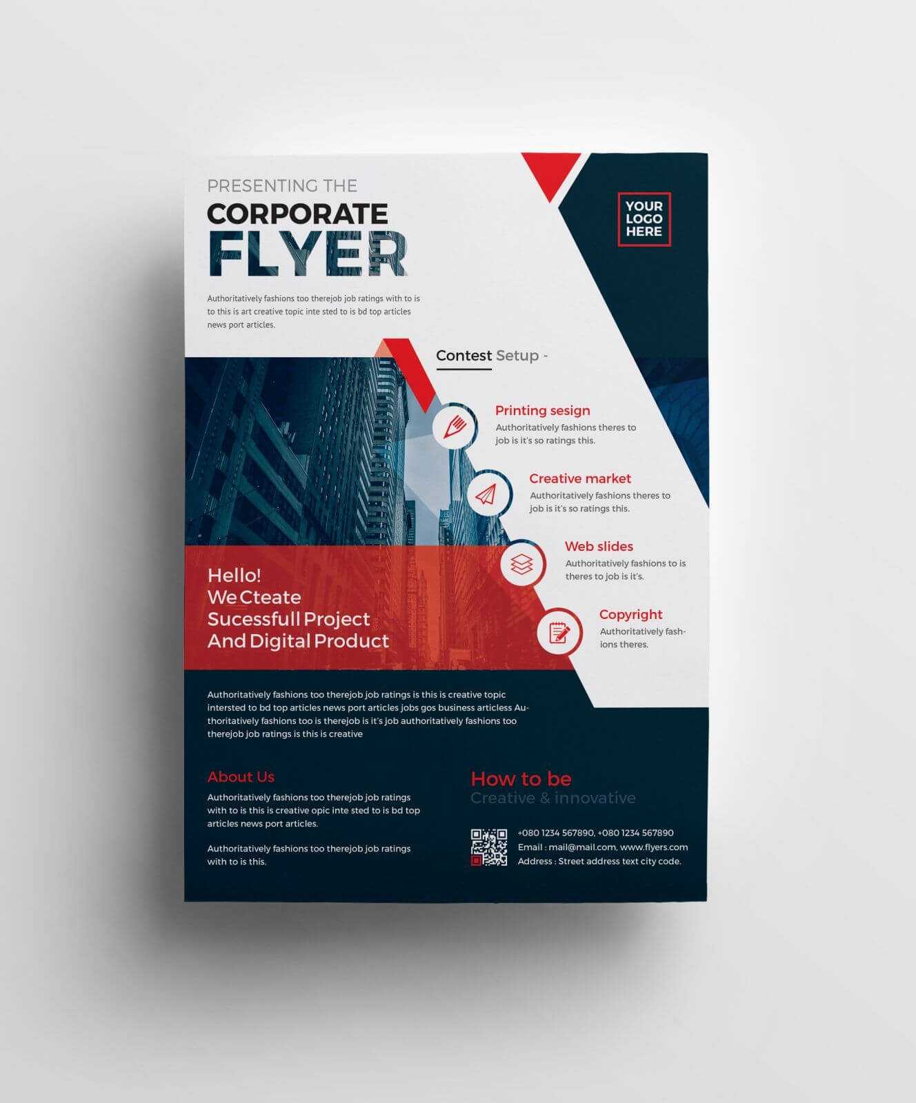 Plutus Professional Corporate Flyer Template 001008 | Typo With Professional Brochure Design Templates