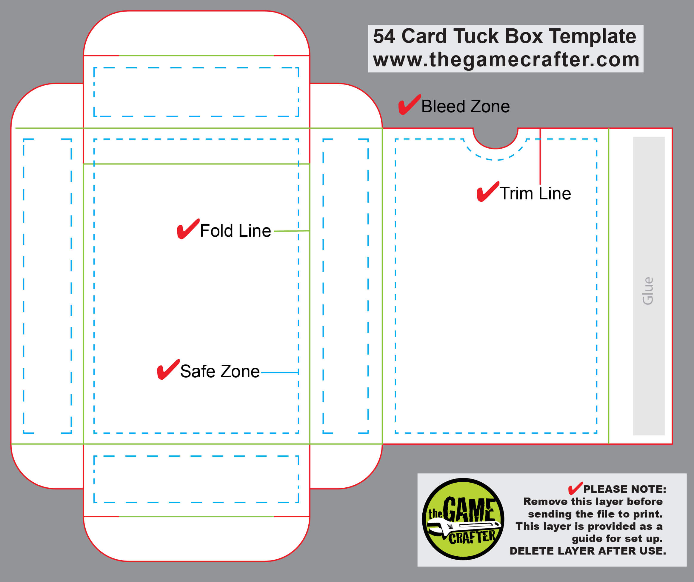 Poker Tuck Box (54 Cards) Pertaining To Card Box Template Generator