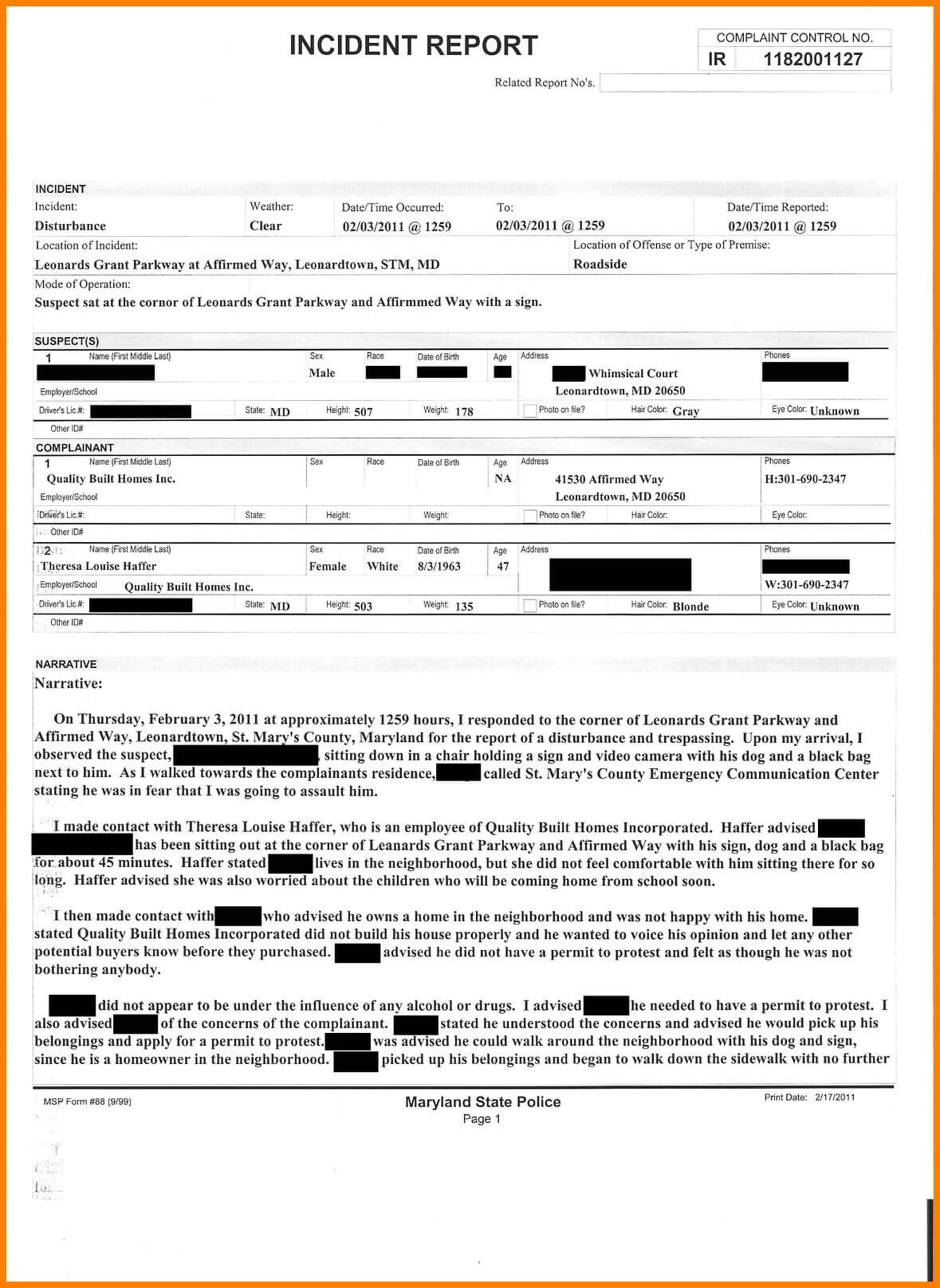 Police Report Template – Developing A Template Might Be A Within Ir Report Template