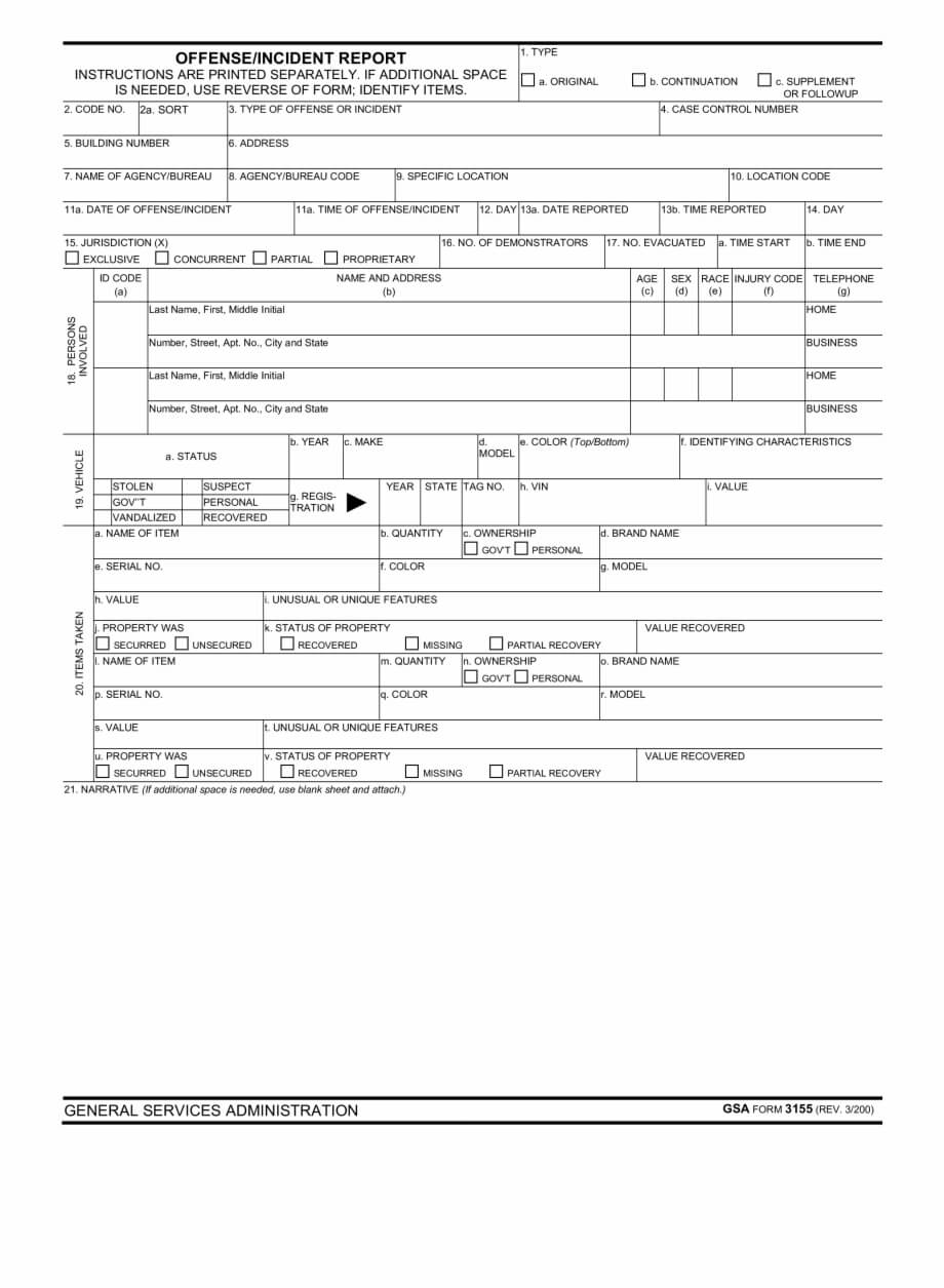 Police Report Template – Offense Incident Report Template Within Serious Incident Report Template