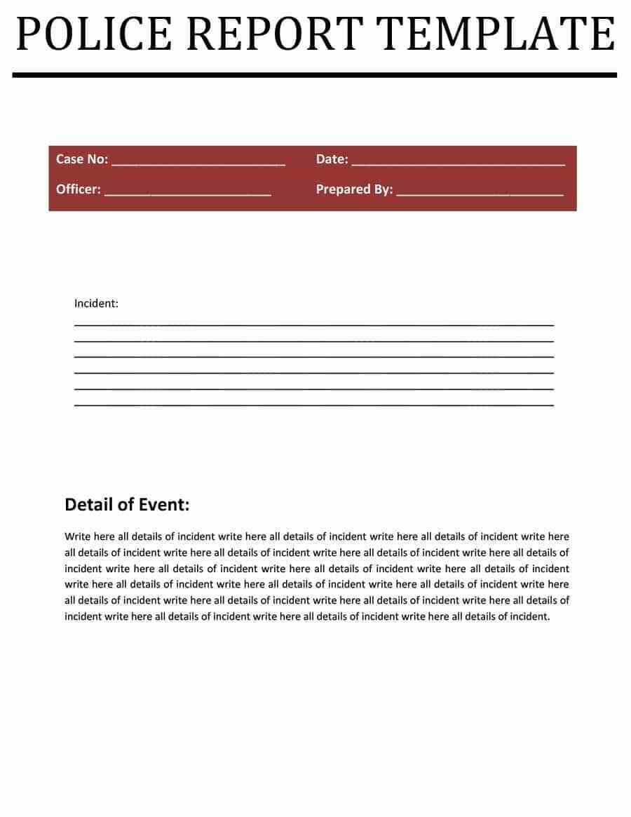 Police Report Templates – 8+ Free Blank Samples – Template Within Crime Scene Report Template